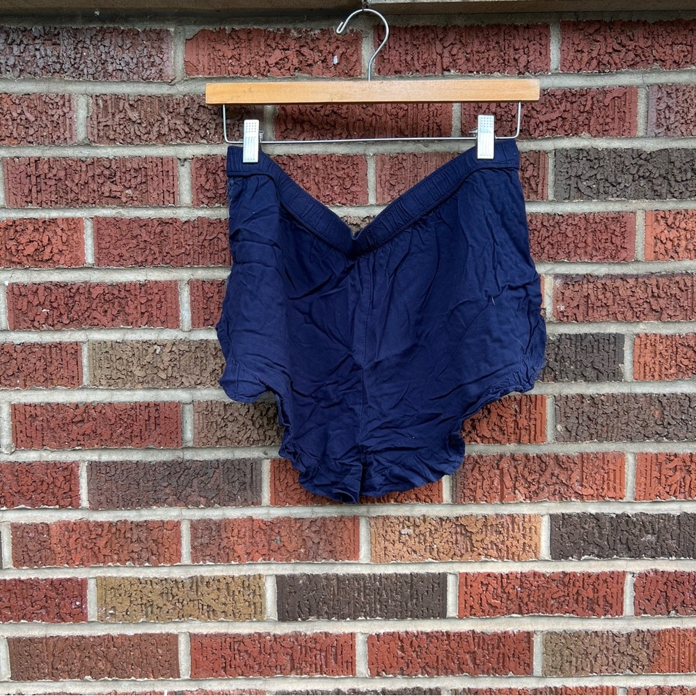 Aerie Navy Blue Crochet Knit Side Mini Shorts